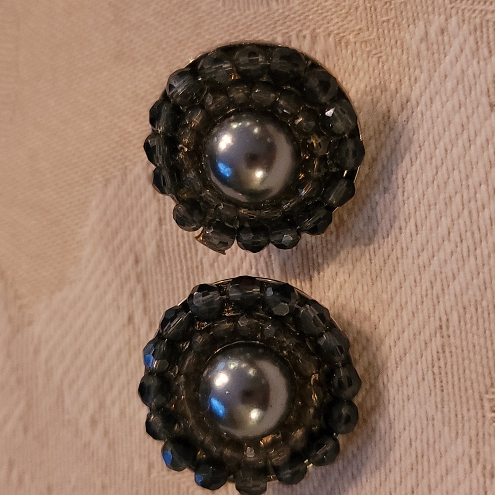 Dark Grey Clip-on Earrings